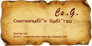 Cseresnyés György névjegykártya