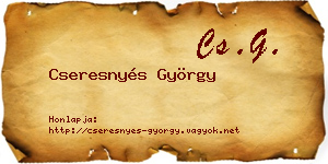 Cseresnyés György névjegykártya